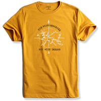 Adro Die With Memories Not With Dreams Mens Printed T-Shirt (S, Mustard)