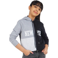Real Basics Girl's Cotton Hooded Neck Sweatshirts (Rb-Ghood-P1-56-Bgnewyork003_Multicolor_5 Years-6 Years)
