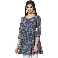 Kbz Women's Stylish Cotton Printed Top Stylish And Comfortable (Blue-Xxl)