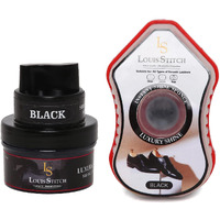Louis Stitch Black Shoe Shiner And Shoe Cream With Applicator For Leather Items (Color_Black)