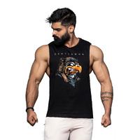 Juari Be A Gentleman Black Printed Regular Fit Vest For Men (Black, Large)