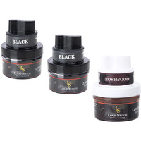 Louis Stitch Black And Rosewood Shoe Cream With Applicator For Leather Items (Color_Black Rosewood_Pack Of 3) (Accessory)