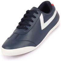 Fausto Fst Ki-8802 Navy-42 Men's Navy Blue Lace-Up Classic Striped Sneakers Casual Shoes (8 Uk)