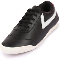 Fausto Fst Ki-8802 Black-45 Men's Black Lace-Up Classic Striped Sneakers Casual Shoes (11 Uk)