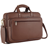 Wildhorn Classic Leather 15 Inch Laptop Messenger Bag For Men I Office Bags I Travel Bags I Carry Handles With Adjustable Strap I Dimension: L- 15.5 Inch H-11.5 Inch W- 3.5 Inch (Brown W)