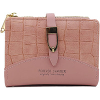 Valerie Small Women's Crocodile Print Wallet Pu Leather Multi Fold Wallets Credit Card Holder Coin Purse Zipper Small Clutch Secure Card Case/Gift Wallet For Women And Girls (Peach)