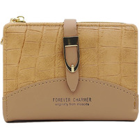 Valerie Small Women's Crocodile Print Wallet Pu Leather Multi Fold Wallets Credit Card Holder Coin Purse Zipper Small Clutch Secure Card Case/Gift Wallet For Women And Girls (Beige)
