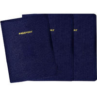 Abys Blue Fabric Passport Cover For Men & Women (Pack Of 3)