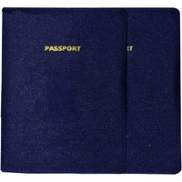 Abys Blue Fabric Passport Cover For Men & Women (Pack Of 2)