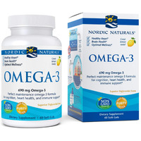 Nordic Naturals Omega 3 Fish Oil Epa And Dha | 690Mg Omega 3 Fish Oil Support Brain, Heart Health & Immunity | Omega Fish Oil For Men & Women Lemon Fish Oil Flavour 60 Softgels