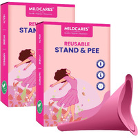 Mildcares Stand And Pee Urination Device For Women (Pack Of 2)| Reusable Female Urinal Silicone Pee Funnel | For Pregnant Women | Zero Spillage | For Public Toilets, Outdoor, Travel, Camping & Hiking