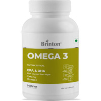 Hohner Omega 3 Veg, Epa And Dha Rich Sourced From Green Algae 1000Mg | 60 Veg Capsules Health Supplement For Brain, Heart, Eye, Joint