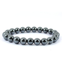 Rocksmins Hematite Black Bracelet Natural Original Crystal Real Stone Reiki Crystal Healing Love Positive Energy Attraction Stylish For Men Women Boy Girl Unisex 8Mm Beads Stretchable
