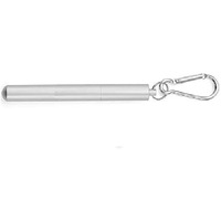 Anab Gi Reusable Straw Collapsible Metal Drinking Straw Portable Straw With Case (Silver)