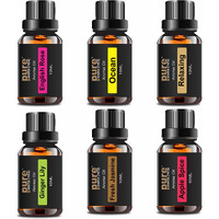 Pure Source India Aroma Diffuser Oil (Relaxing, English Rose, Fresh Jasmine, Apple Spice, Ocean And Ginger Lily), 10Ml Each, Multicolor - Pack Of 6