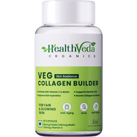 Health Veda Organics Plant Based Skin Radiance Collagen Builder With Vitamin C & Biotin, 800 Mg, 60 Veg Capsules | Skin Cell Renewal & Protection For Healthy & Young-Looking Skin | For Men & Women