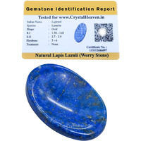 Certified Lapis Lazuli Crystal Thumb Worry Pebbles Stones For Anxiety Stress Relief Massage - Aaa Grade Original Healing Gemstone Agate Rubbing Stone For Yoga Meditation Spiritual Reiki Feng Shui