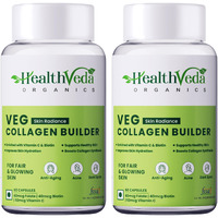 Health Veda Organics Plant Based Skin Radiance Collagen Builder With Vitamin C & Biotin, 800 Mg | 120 Veg Capsules | For Healthy & Young-Looking Skin