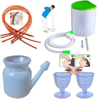 Widely Pure Anema Kit Satvik 1500Ml, Neti Pot Lota 500Ml With 3 Rubber Neti Sutra And 2 Eye Wash Cup With User Manual