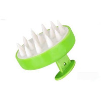 Renesmee Scalp Massager Shampoo Brush For Hair Care And Relaxation, Soft Silicone Bristles, Ergonomic Design, Green
