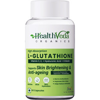 Health Veda Organics L-Glutathione 1000Mg Capsules With Grape Seed Extract, Vitamin C, Vitamin E, Alpha Lipoic Acid, Hyaluronic Acid, And Biotin For Skin Glow & Antioxidant Support - 60 Veg Capsules