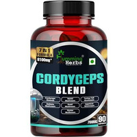 Humming Herbs Cordyceps Sinensis Keeda Jadi Supplement 8100Mg With Reishi, Chaga, Enoki, Oyster & Maitake Mushroom Supports Lungs Detox And Immune Support 7In1 Formula - 90 Cap