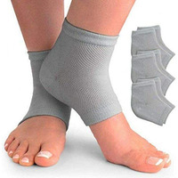 Dlala Silicon Shoe Insoles Heel Pad For Heel Pain | Cracked Feet Repair Moisturizing Socks | Heel Grips Liner Cushions Inserts Bite Protector For Men And Women (Cotton Gel Socks)
