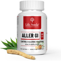 Life Aveda 100% Natural Ayurvedic Aller Gi Capsules For Allergic Reactions, Reduces Mild Asthma, Sneezes, Reduces Congestion And Skin Redness - 60 Capsules (Pack Of 1)