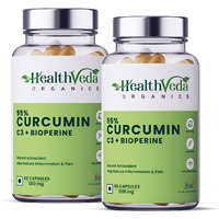 Health Veda Organics Curcumin C3 + Bioperine Supplements, 1310 Mg | 120 Veg Capsules | Supports Joint & Muscle Health | Boost Immunity | For Men & Women (Pack Of 2)