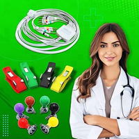 Otica Ecg Cable 10 Lead 4Mm Banana Type Pin Compatible With All Brands Ecg Machine (Non Screw Type, Cable+Colourful Bulb+ Limb Electrode)