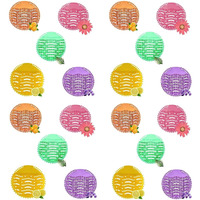 Hopz Urinal Screen Fresh Scented Anti-Splash Toilet Mat Bathroom Deodorizer Spatter With Air Freshener For Restroom (Multicolor, Pine Lemon-Orange-Pine-Natural Breeze-Lemon Fragrance) (50)