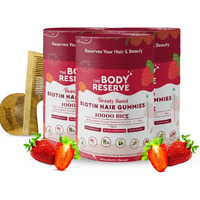 The Body Reserve Dht Blocker Biotin Gummies - Hair, Nails & Skin Health - Reduces Hair Fall For Men Women - Strawberry Flavor (90 Gummies, Pack Of 3)