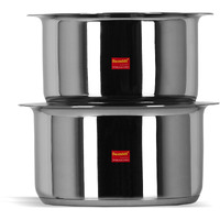 Sumeet Stainless Steel Cookware Set With Lid, 1 L & 1.25 L, 2 Piece (Steel), Mirror, 1 Liter