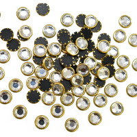Embroiderymaterial Raw Material Flat Glue On Kundan Stones Beads For Craft, Jewellery Making, Bangles Work, Maggam Work Material, Stones For Embroidery Work, Aari Work (Round Shape, 4Mm, 500 Pieces)