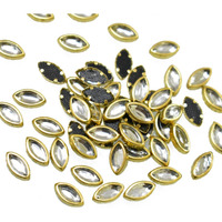 Embroiderymaterial Raw Material Flat Glue On Kundan Stones Beads For Craft, Jewellery Making, Bangles Work, Maggam Work Material, Stones For Embroidery Work, Aari Work (Marquise Shape, 4Mm, 500 Pieces)