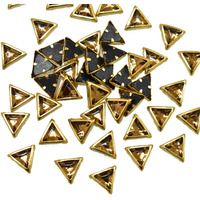Embroiderymaterial Raw Material Flat Glue On Kundan Stones Beads For Jewellery Making, Bangles Work, Maggam Work Material, Stones For Embroidery Work,(Triangle Shape, 10Mm, 500 Pieces),Multicolor
