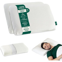 The White Willow Memory Foam Pillow Set Of 2 For Neck & Shoulder Pain Relief-Cervical Pillow For Sleeping-Orthopedic Bed Pillow For Back, Side & Stomach Sleepers-Medium Firm-King Size-4" H-White