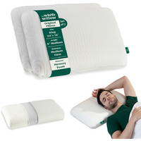 The White Willow Memory Foam Pillow Set Of 2 For Neck & Shoulder Pain Relief-Cervical Pillow For Sleeping-Orthopedic Bed Pillow For Back, Side & Stomach Sleepers-Medium Firm-King Size-4" H-Cream