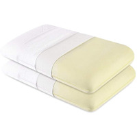 The White Willow Pillow Set Of 2 Orthopedic Memory Foam Small Size Neck & Back Support Bed Pillow For Sleeping (22L X 14W X 4H Inches)- Off White