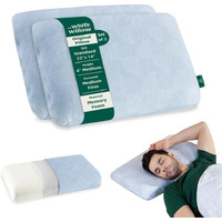 The White Willow Memory Foam Pillow Set Of 2 For Neck & Shoulder Pain Relief-Cervical Pillow For Sleeping-Orthopedic Bed Pillow For Back, Side & Stomach Sleepers-Medium Firm-Standard-4" H-White