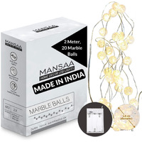 Mansaa Led Lights For Decoration | 18 Months Warranty, 20 Marble Balls | Christmas Decorations, Light Decor, Christmas Lights, Lights For Decoration, Christmas Decor, 2 Mtr Length (White, 1 Pack)