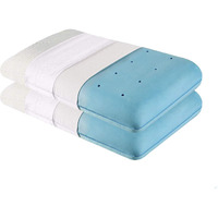 The White Willow Memory Foam Pillow Set Of 2-Cool Gel Pillow For Neck & Shoulder Pain-Cervical Pillow For Sleeping-Orthopedic Thick Pillow For Back,Side & Stomach Sleeper-Medium Firm-Xl King-5"H-Blue