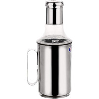 Maru Oil Dispenser 1 Litre Steel - Airtight Cap & Leakproof Design Oil Bottle, Mess-Free Storing & Pouring With Easy-Removeable Nozzle, One-Handed Grip For Effortless Cooking.