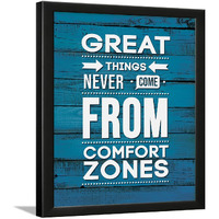Chaka Chaundh Acrylic - Motivational Quotes Frames - Framed Posters (14 X 11 Inches) (Great Things - Blue)