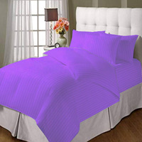 Trance Home Linen Zippered 100% Cotton 200Tc Satin Stripe Single Duvet Cover Quilt Cover Blanket Cover Razai Comforter Cover With 1 Pillow Cover (60 X 92,Lilac Purple)