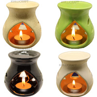 Kc Kullicraft Ceramic Aroma Diffuser Oil Burner Clay Lamp Wax Warmer Tea Light Holder, Pack Of 3