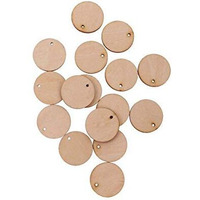 Buyist Unfinished Blank Round Wooden Hanging Tags (Pack Of 100)