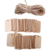 Buyist Unfinished Blank Rectangle 01 Wooden Hanging Tags (Pack Of 50)