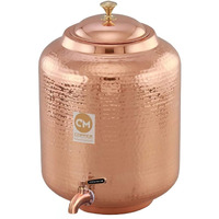Copper-Master 8 Litre Hammered Copper Water Dispenser (Matka) Container Pot With Pure Copper And Ayurvedic Health Benefits (8000 Ml)