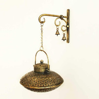 Lamcy Plaza Antique Golden Finish Degchi Style Brass Dhoop Dani Pot And Tealight Holder For Home Decor | Pooja Room | Living Room | Meditation |
